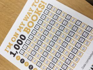 Image of the simple counting sheet for the 1000 Books Before Kindergarten program