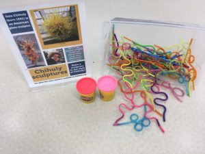 Chihuly project - straws and play clay