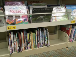 The picture book shelf with authors Ro-Ry.