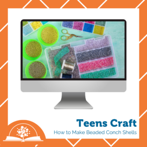 A square graphic with a computer screen containing the image of beads and wire.